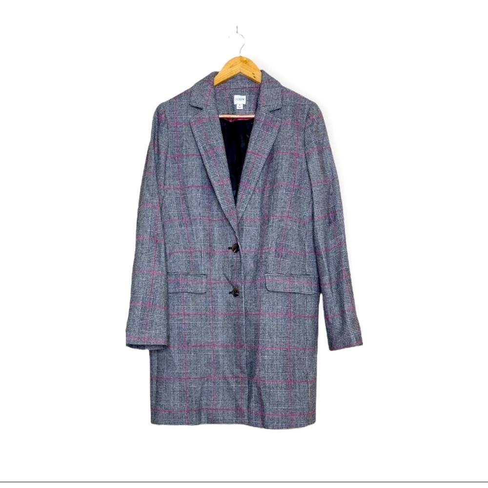 J. Crew Glen Plaid Blazer Topcoat Wool Blend